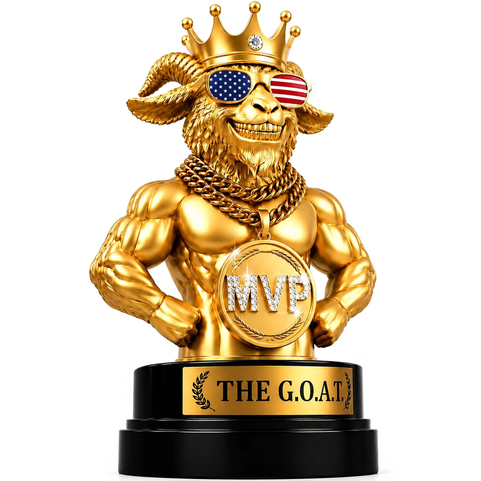 HEKOOLA GOAT Trophy Winner Award, 7 Inch Funny Greatest of All Time Gift